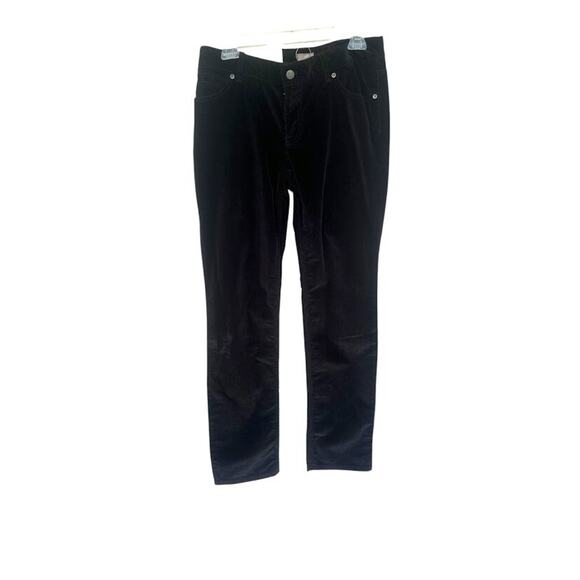 J Jill Corduroy Pant Women's 6 Black Stretch Fabric Slim Straight Leg Mid Rise - Picture 1 of 10